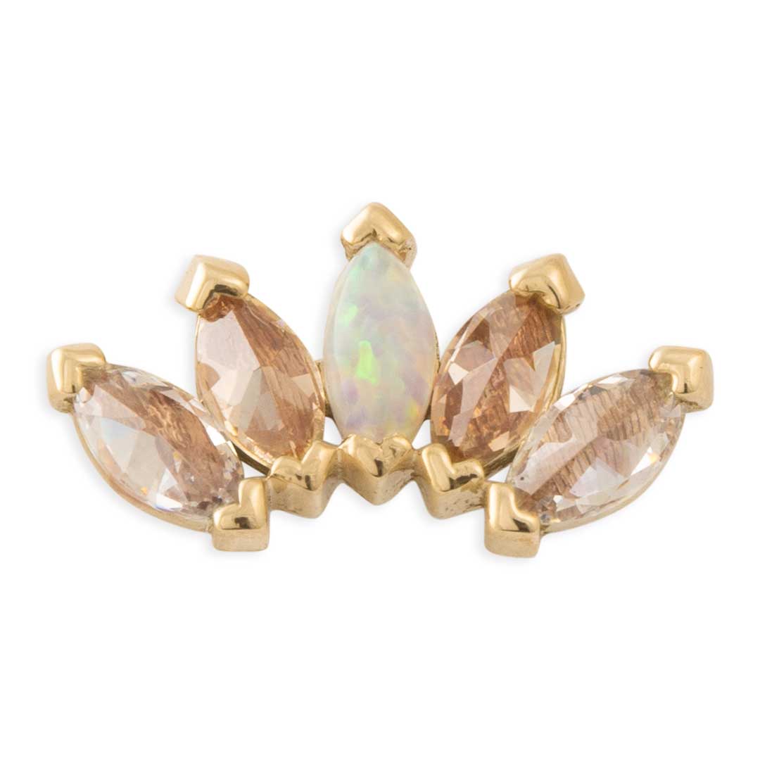 Elegant Synthetic Opal for nostril and ear piercings in 14k solid gold