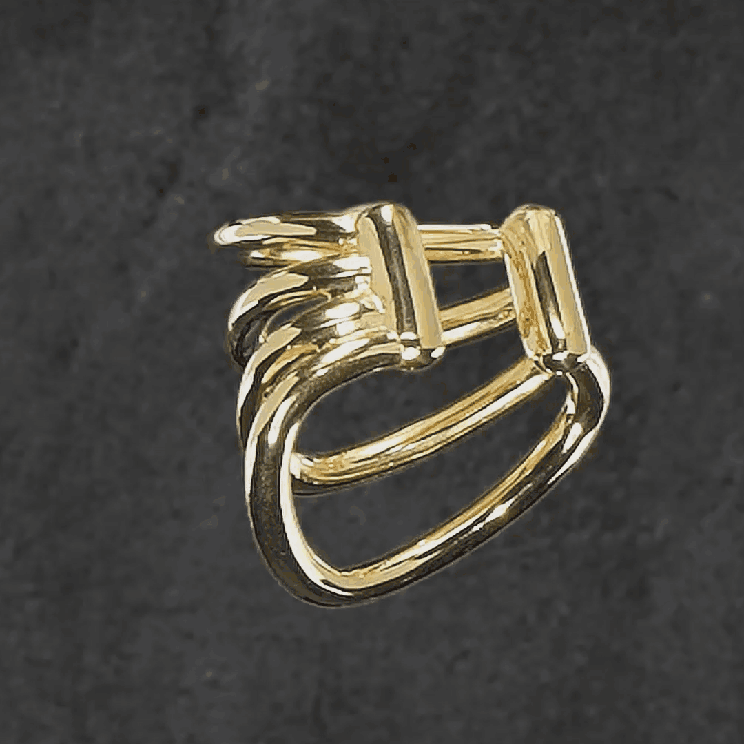 quadruple ring ear cuff, no piercing required