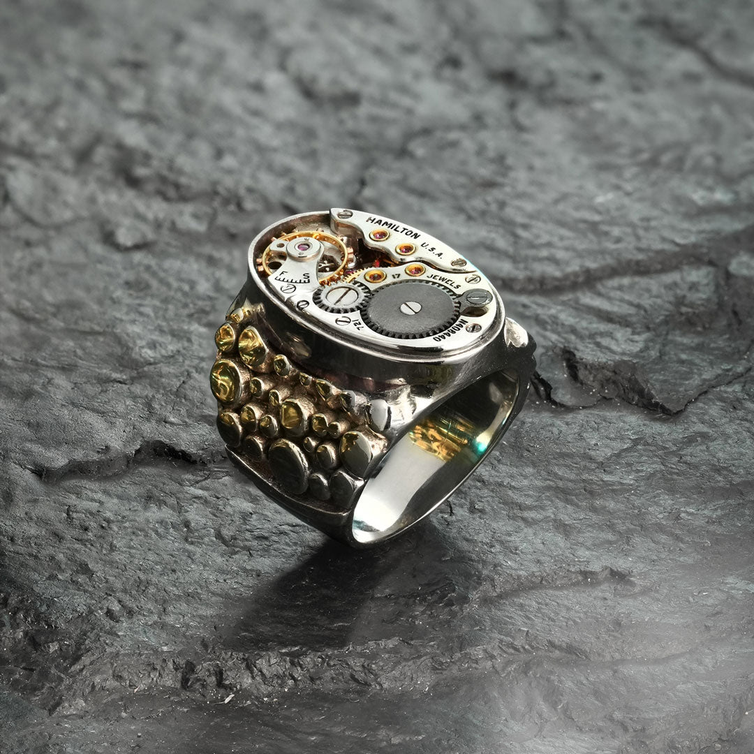 rings with gears Oval Watch Ring