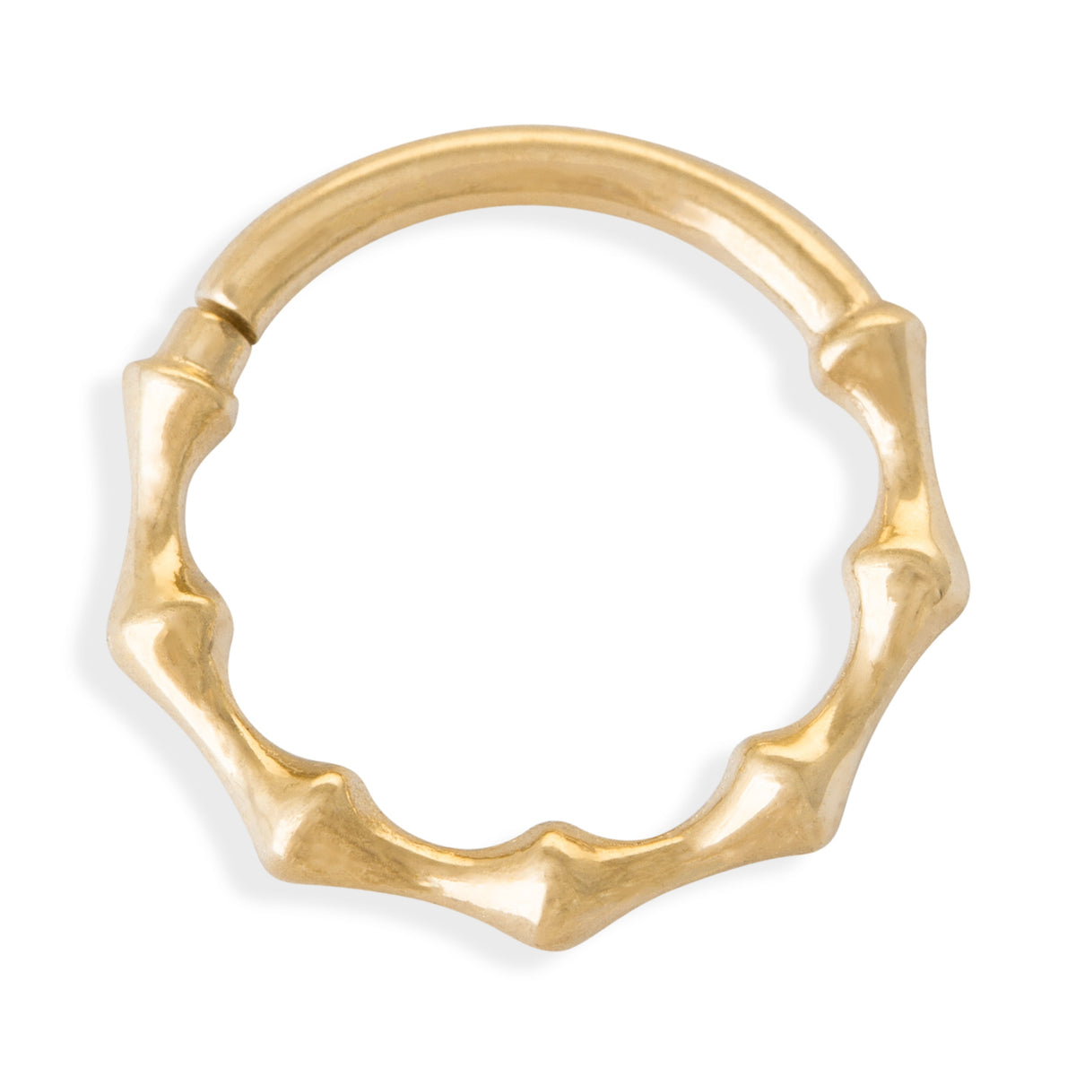 Bamboo Continuous Ring Solid 14k White Gold / 18g (1.0mm) / 5/16
