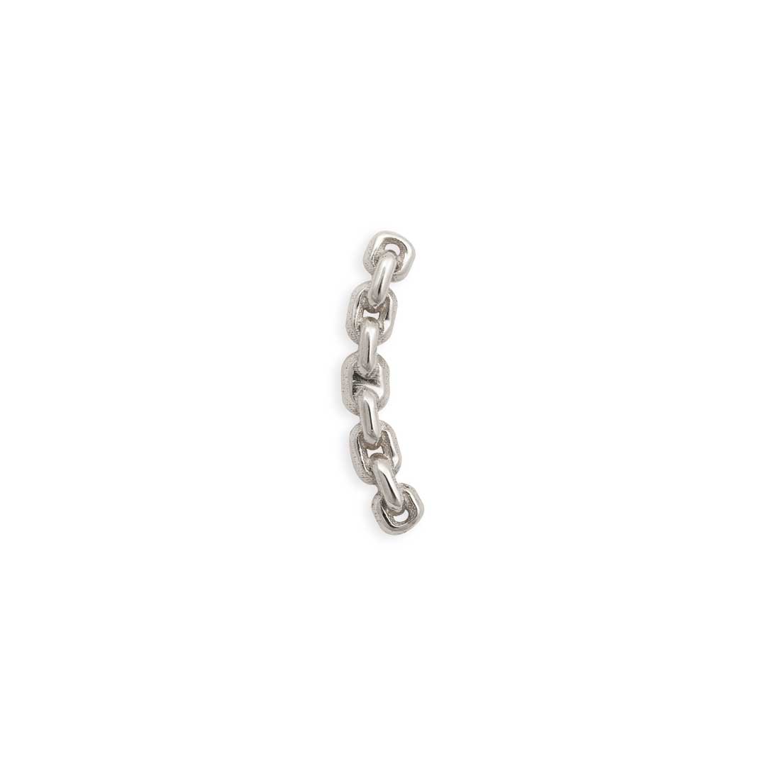 14k white gold Chain Link Pin with curved nine-link design TAWAPA