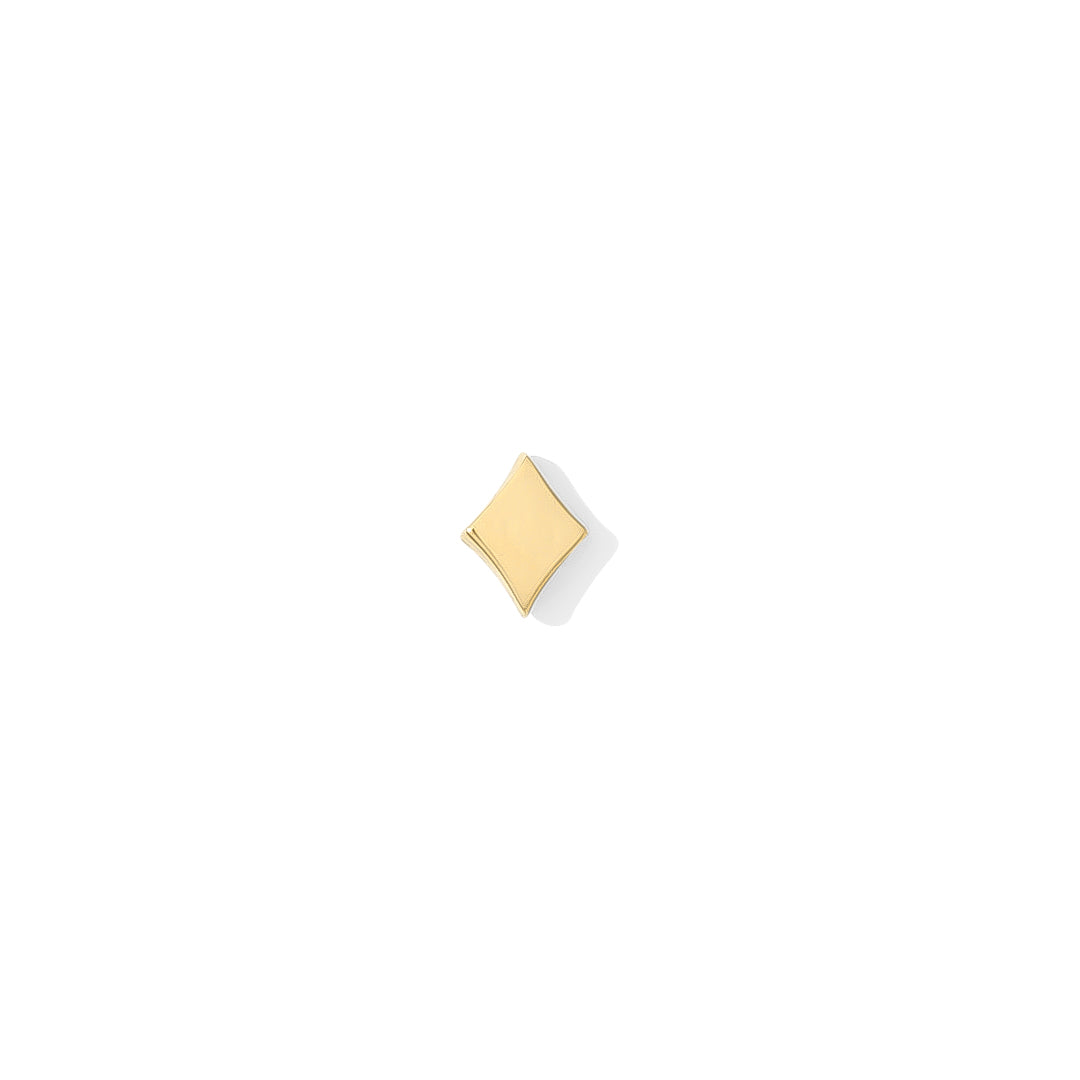Luxury card suit-inspired gold piercing stud