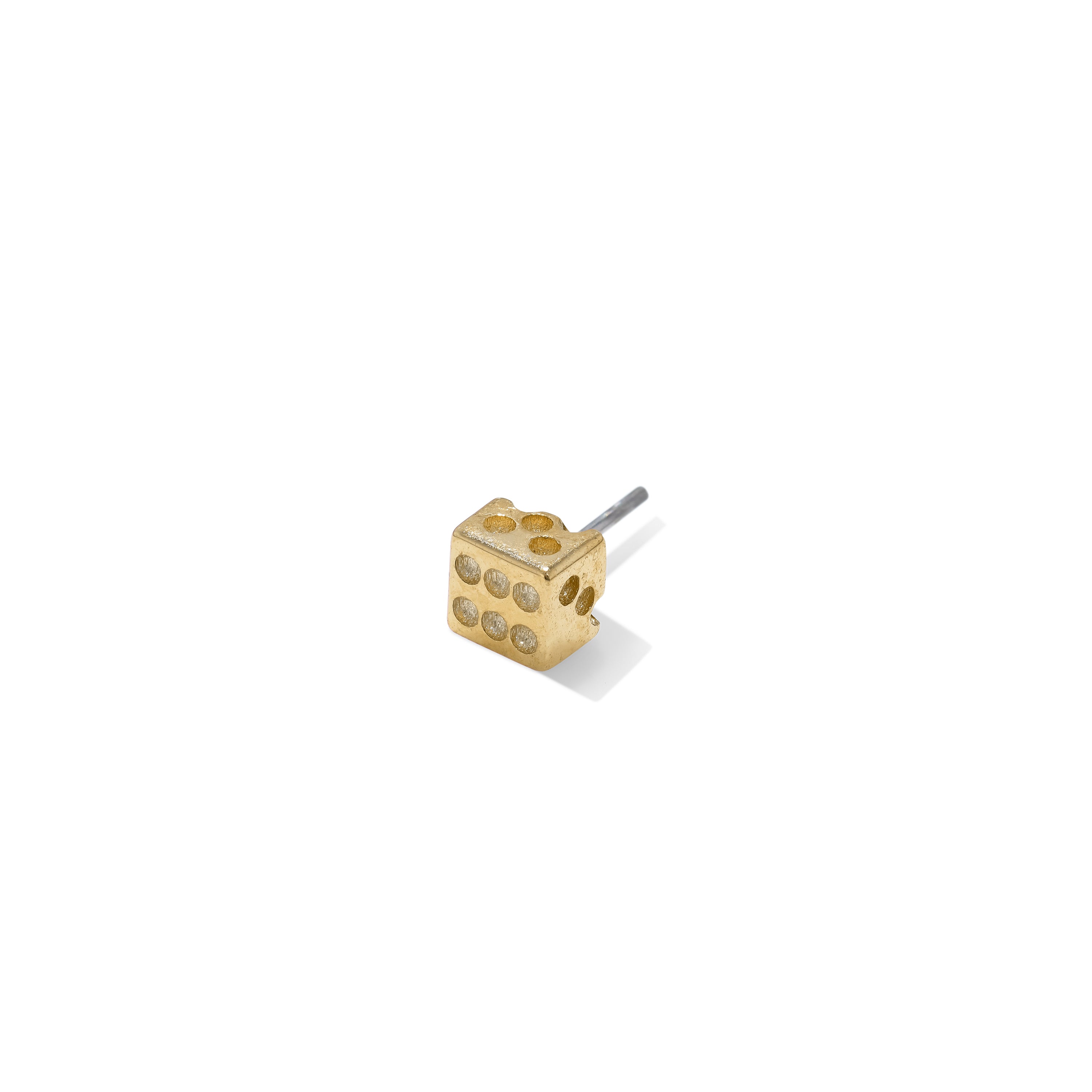 Gold dice pin, jewelry, nose pin