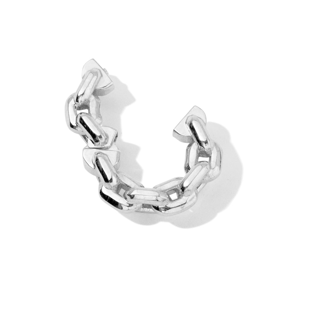 Sleek ear weights in chain design, perfect for stretching and stretched ears, silver jewelry, silver sterling