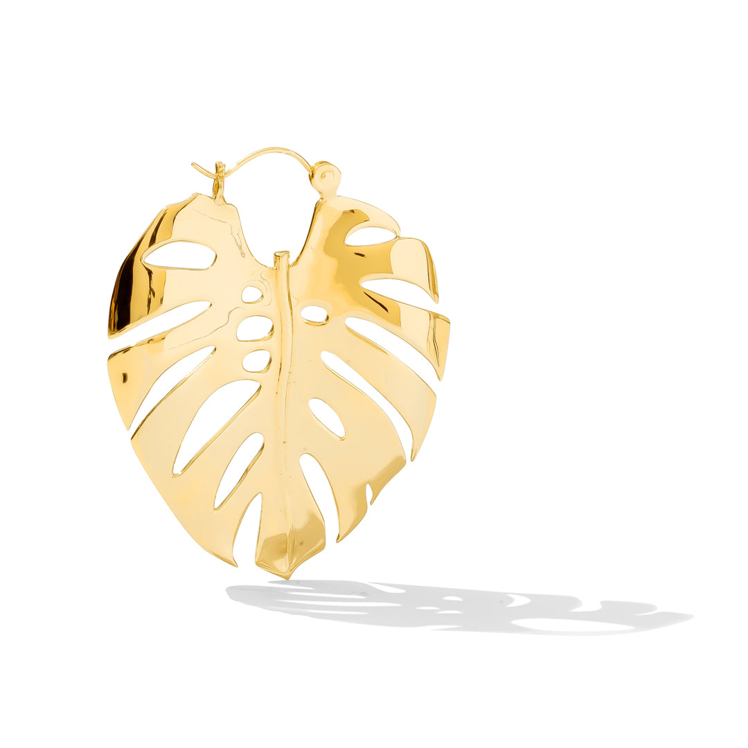 Monstera Hoop Silver Plated