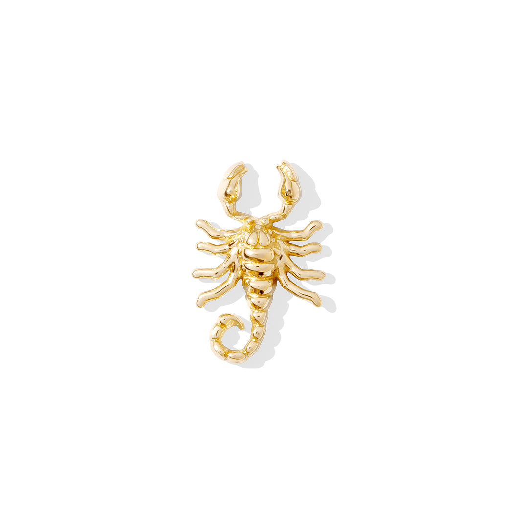 scorpion-shaped pin for helix, lobe, or nostril