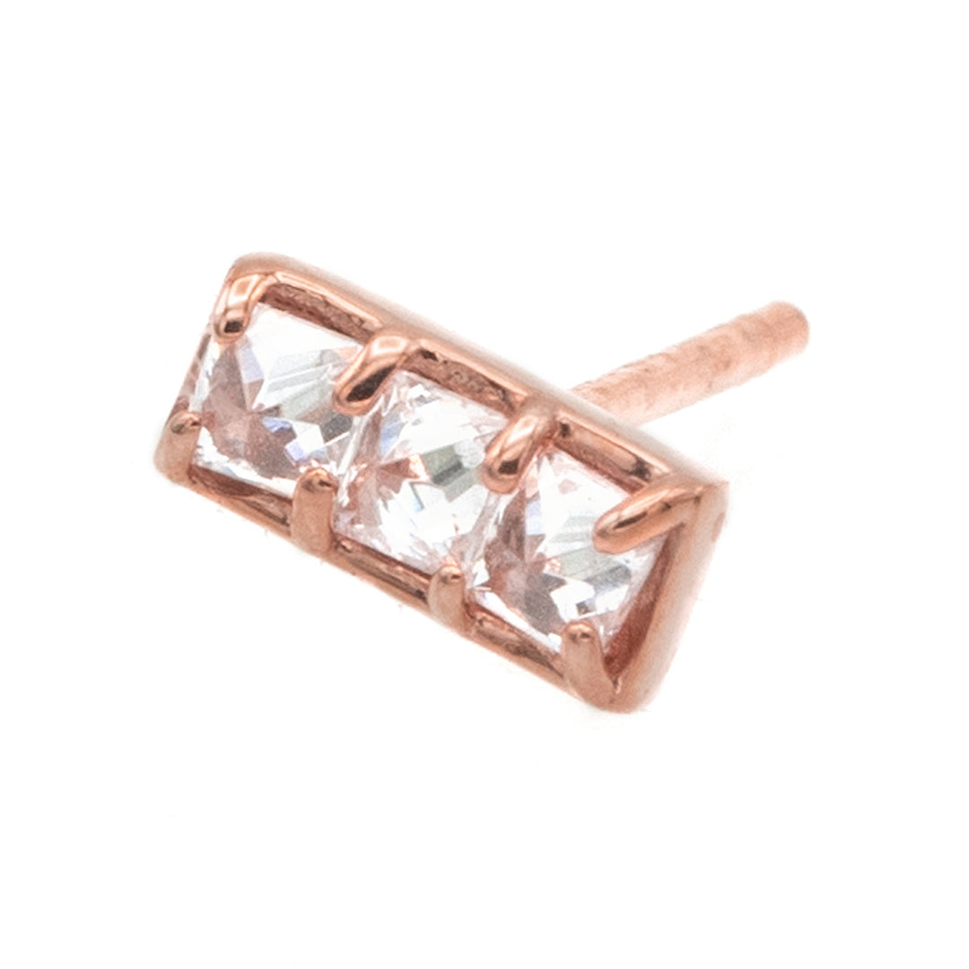 Shade Earring Stud Solid 14k with Cubic Zirconia