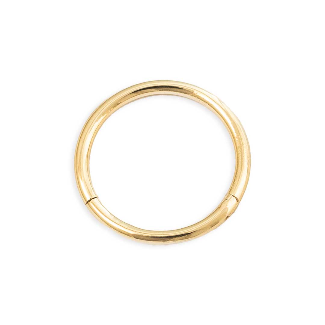 refined gold hoop clicker for septum, helix, or lobe