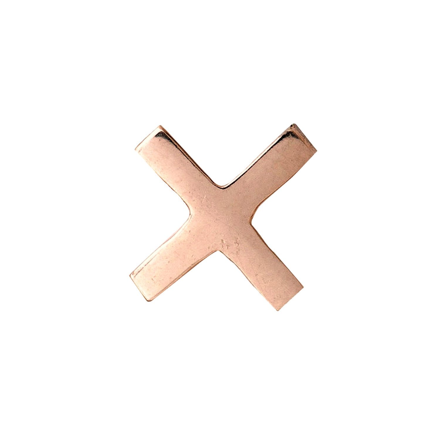Smooth EX threadless pin for facial and lobe piercings, rose gold jewelry
