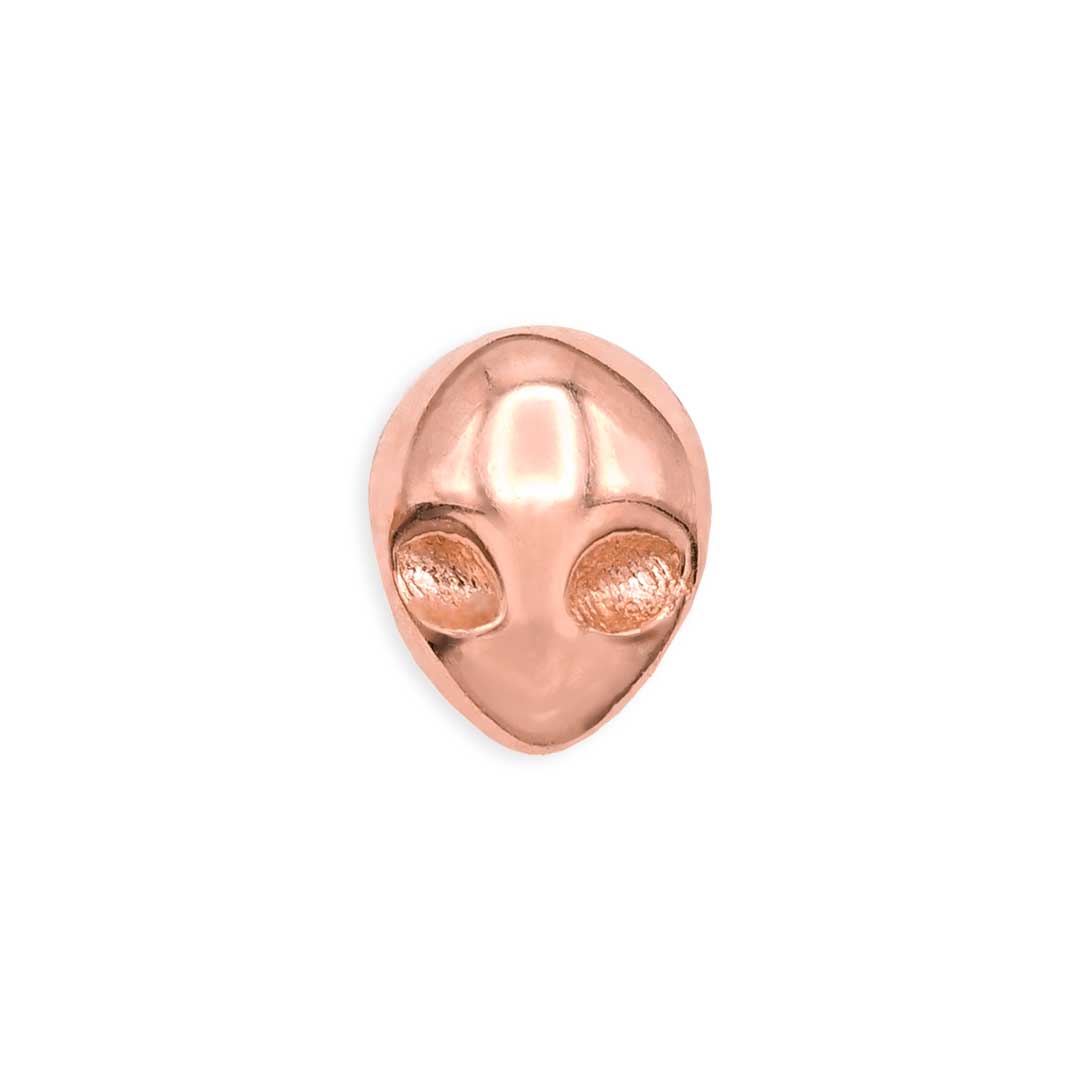 Alien eye socket threadless pin for piercings, rose gold jewelry at tawapa store
