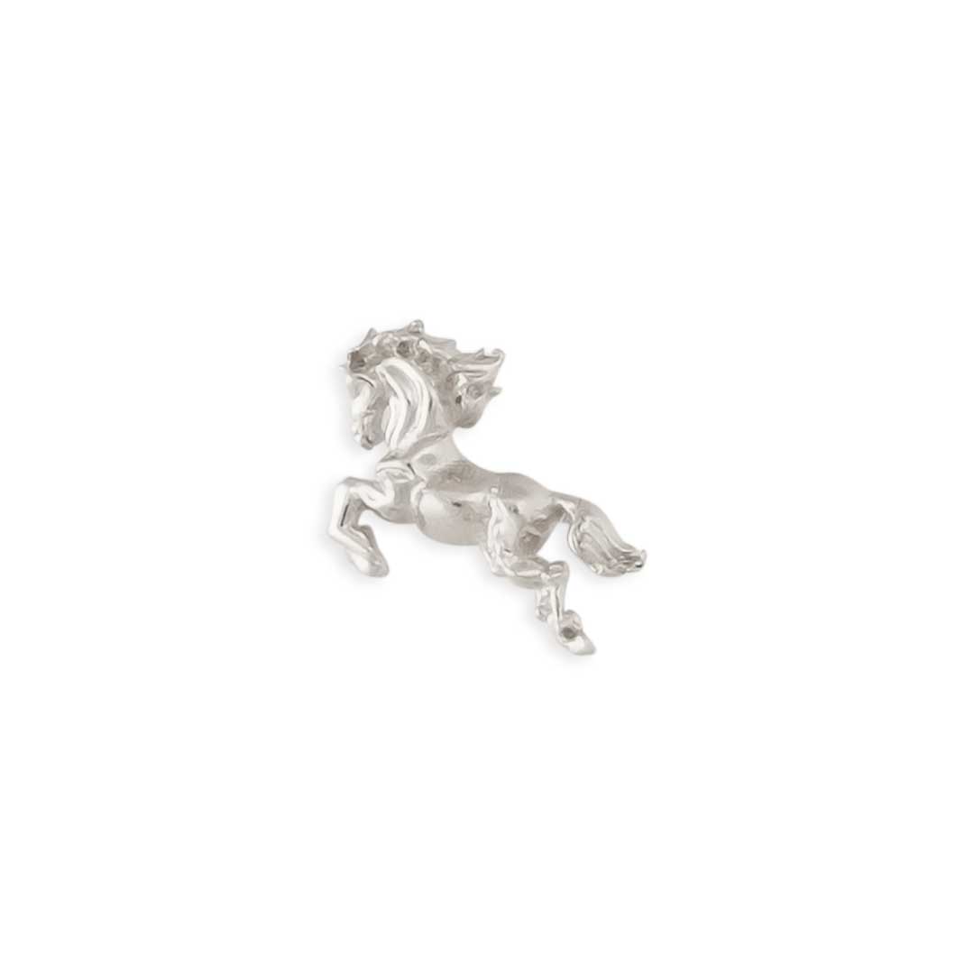 White gold horse pin