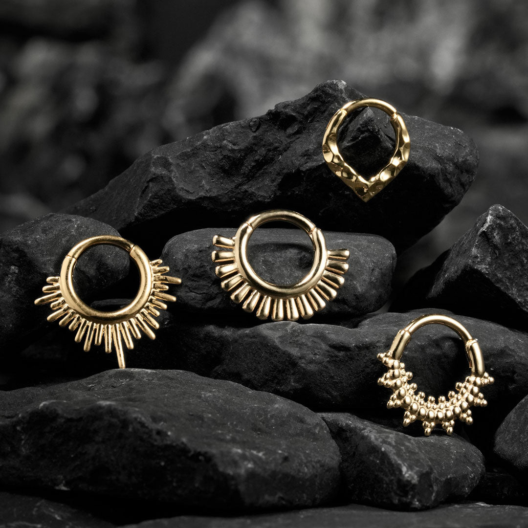 Radiant Septum Clicker Series in Gold Vermeil