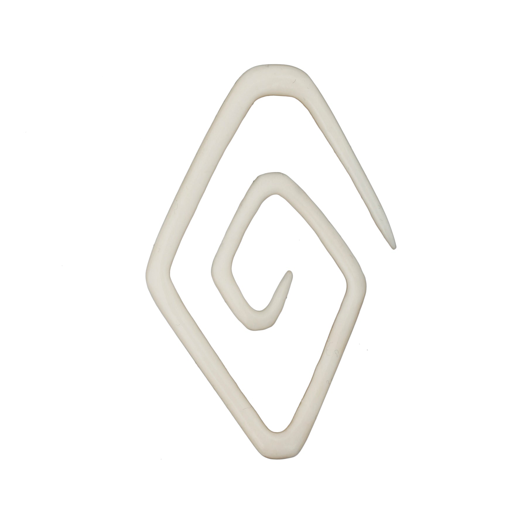 Diamond Spiral hanging design hand-carved bone for stretched ears TAWAPA