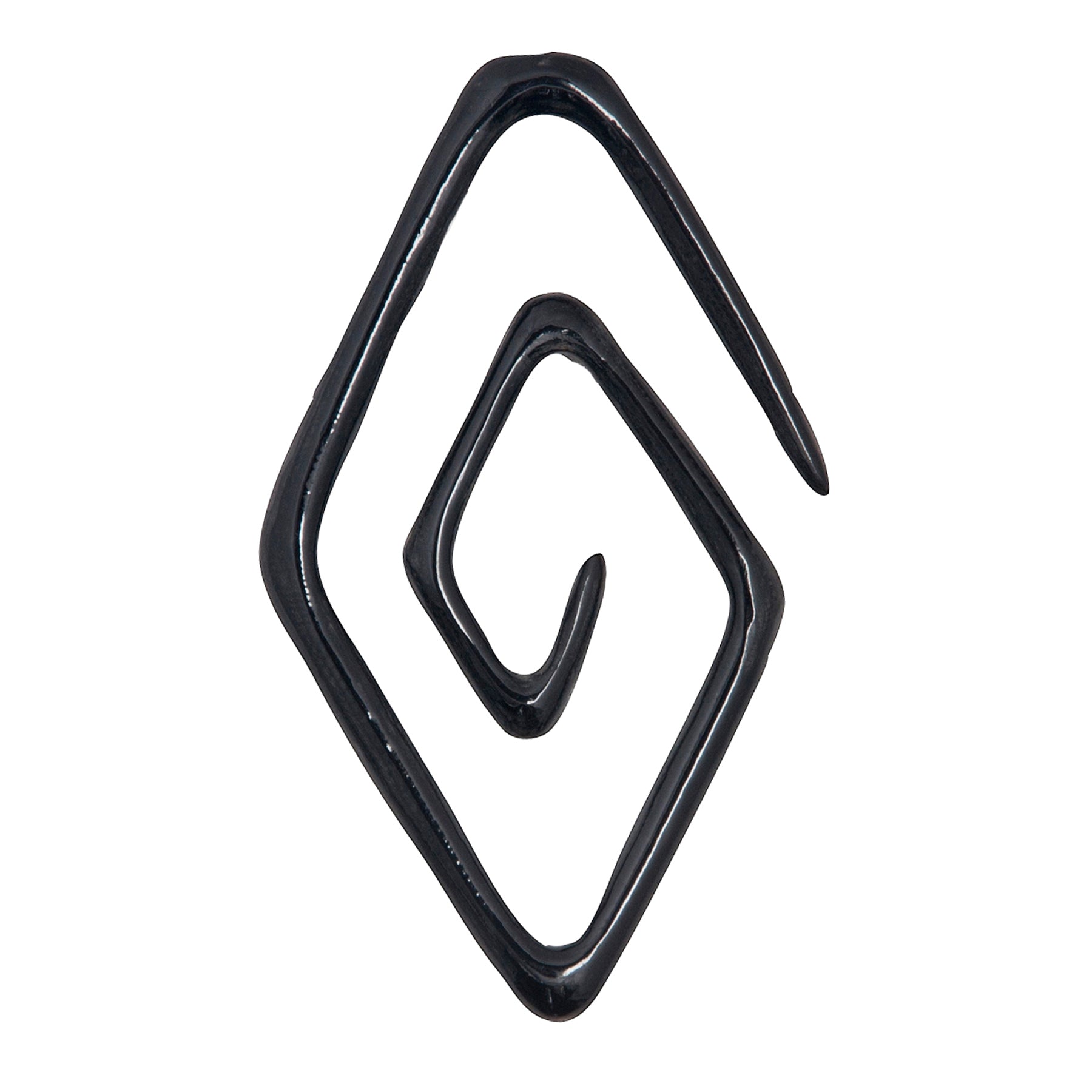 Diamond Spiral hanging design hand-carved horn for stretched ears TAWAPA