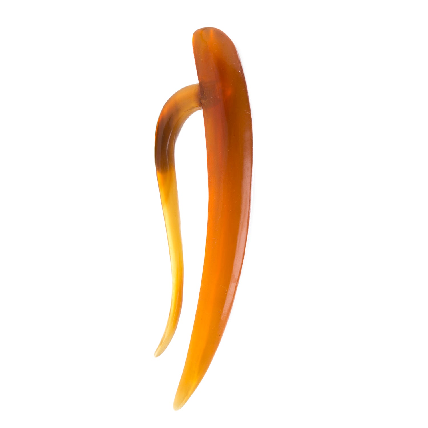 Hand-carved light horn Large Stealth hanging design for stretched ears with sleek vertical profile TAWAPA 