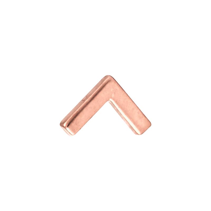 Apex threadless end 14k rose gold on white background TAWAPA