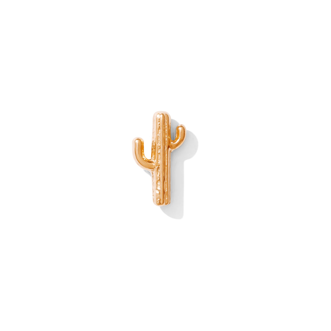 Cactus threadless end in 14k rose gold for ear or facial piercings made in los angeles by TAWAPA