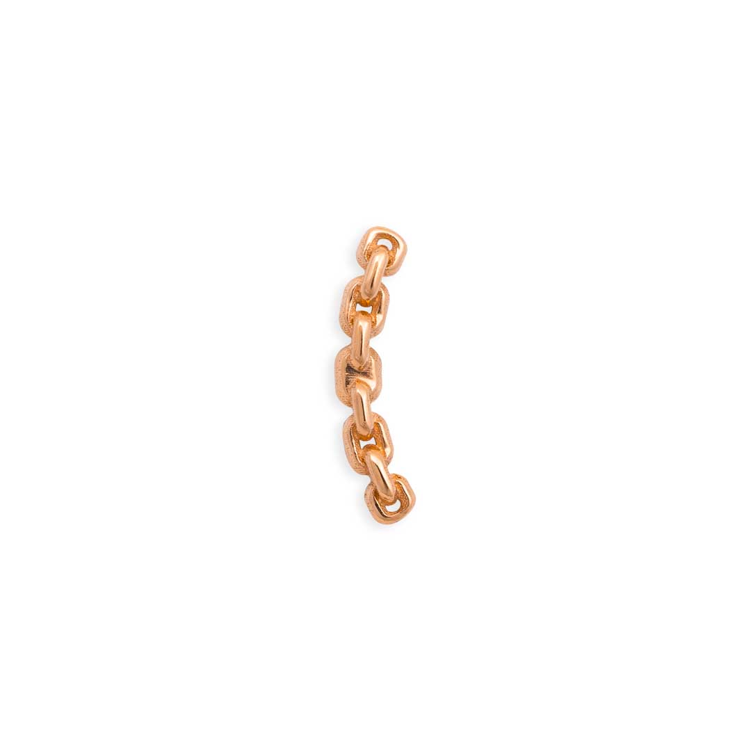 14k rose gold Chain Link Pin with curved nine-link design TAWAPA