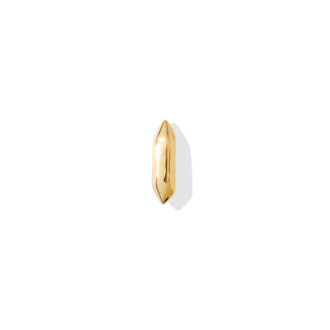 Low-profile 14k gold Crystal Point Pin for minimal piercing style.