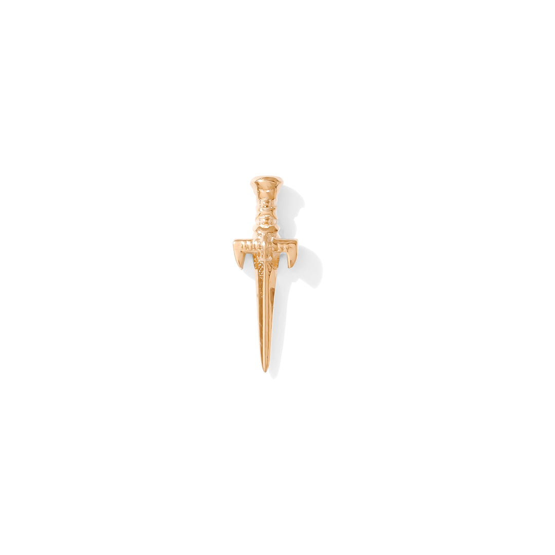14k rose Gold dagger shaped threadless end on a white background TAWAPA