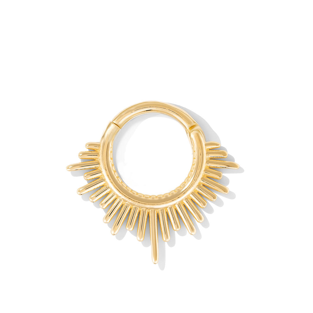 Divinity Clicker in gold vermeil for septum or nostril piercings, handcrafted by TAWAPA