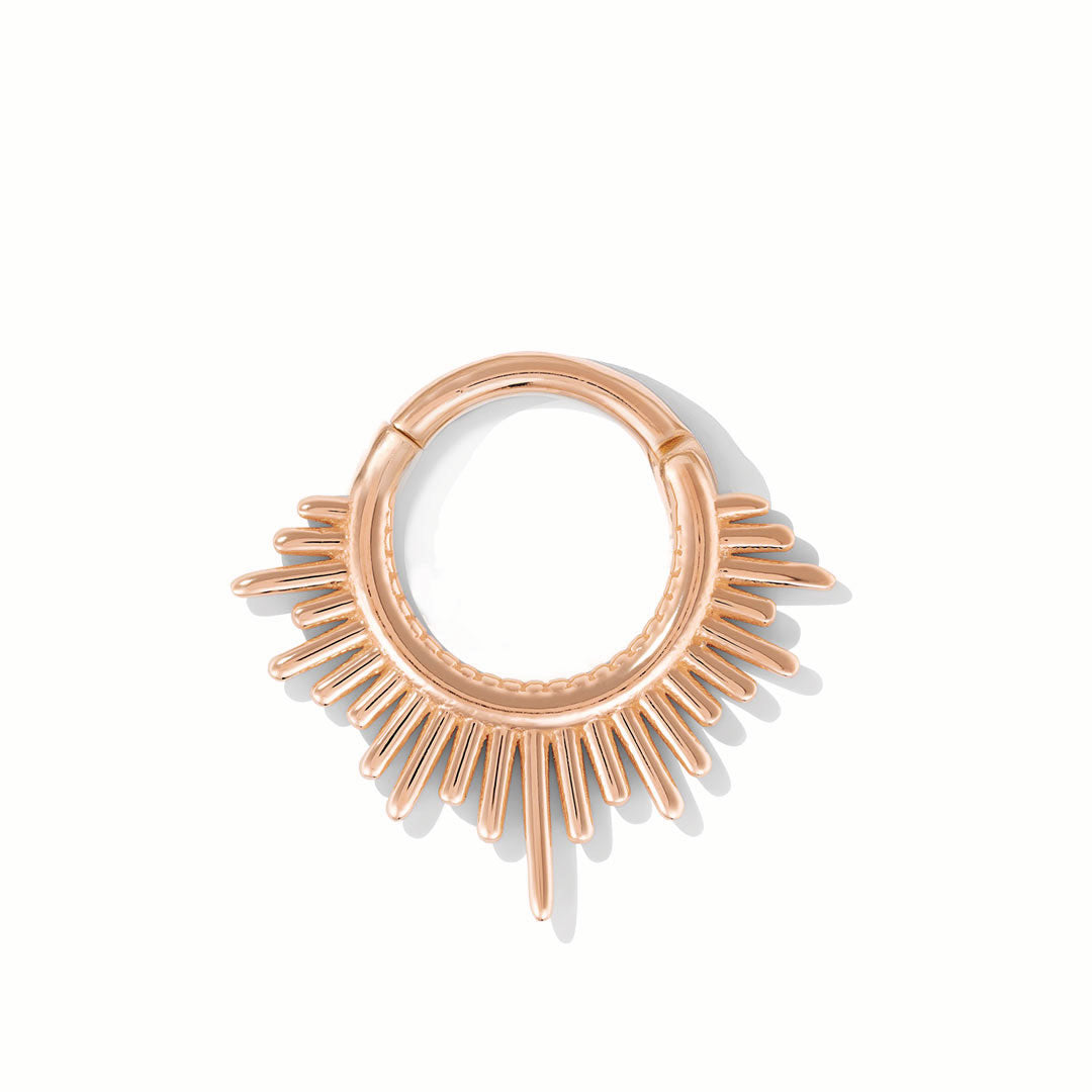 Divinity Clicker in rose gold vermeil for septum or nostril piercings, handcrafted by TAWAPA
