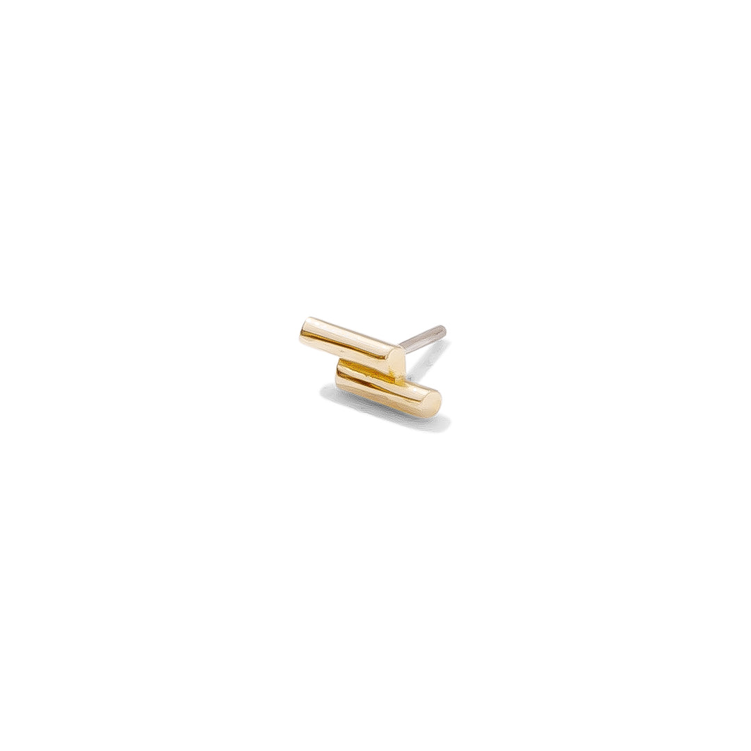gold Double Rod Pin for ear and facial piercings.
