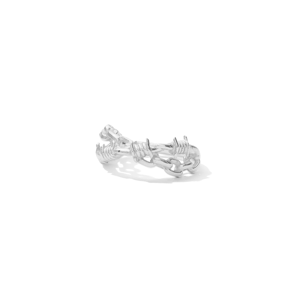 stylish 14k white gold clicker for edgy curated ear looks

