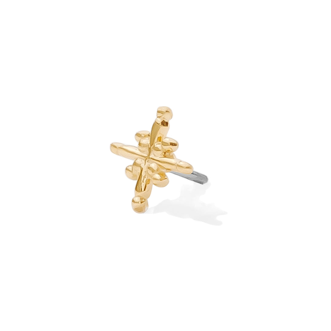 Dust Pin made of 14k gold, ideal for nostril and ear piercings
