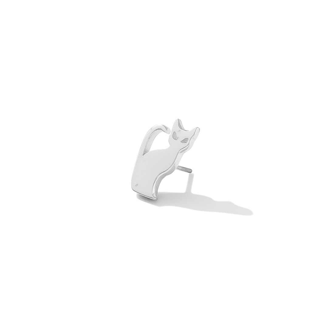 mysterious cat-shaped pin for ear or facial piercings
