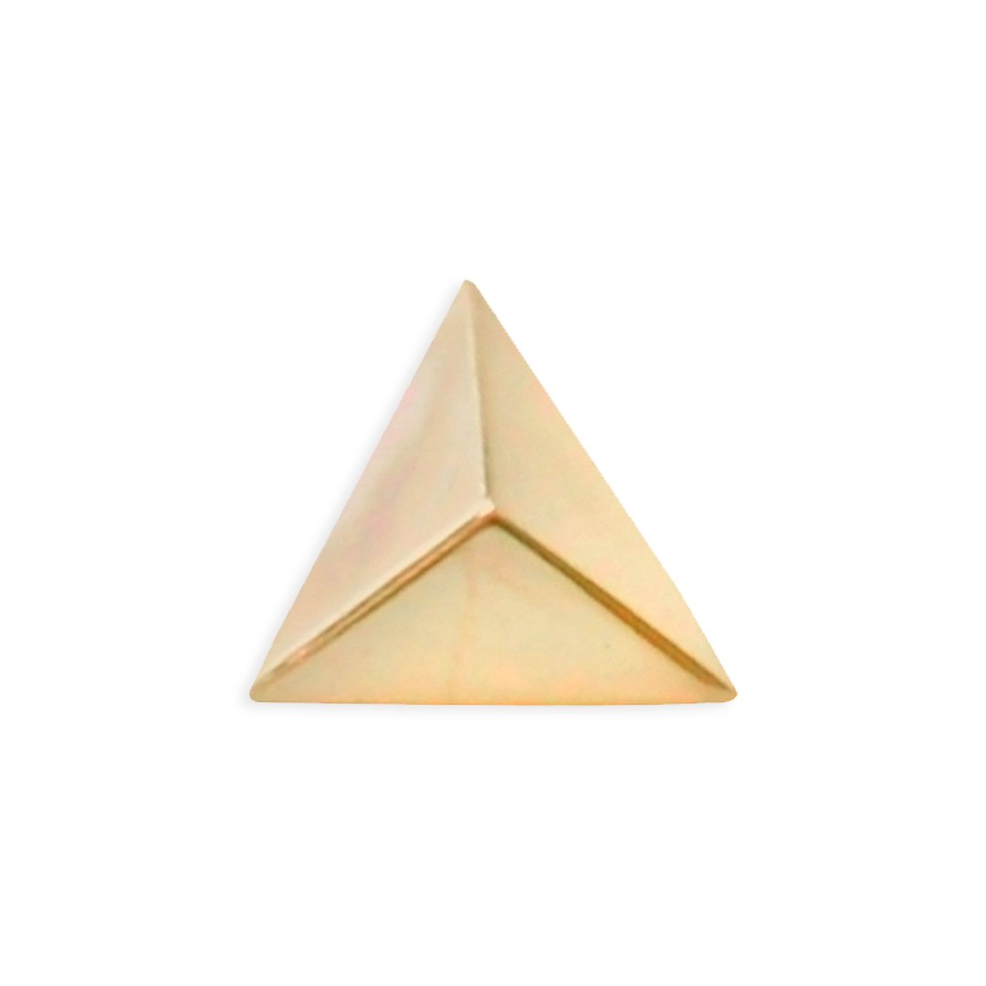 Tetra Pyramid threadless pin symbolizing balance and stability
Gold jewelry tawapa