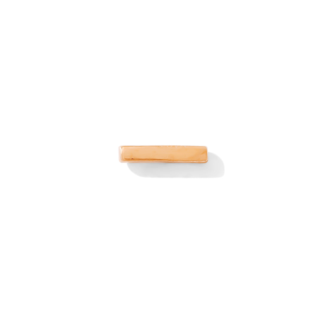 14k Rose Gold rectangular bar on a white background TAWAPA piercing jewelry