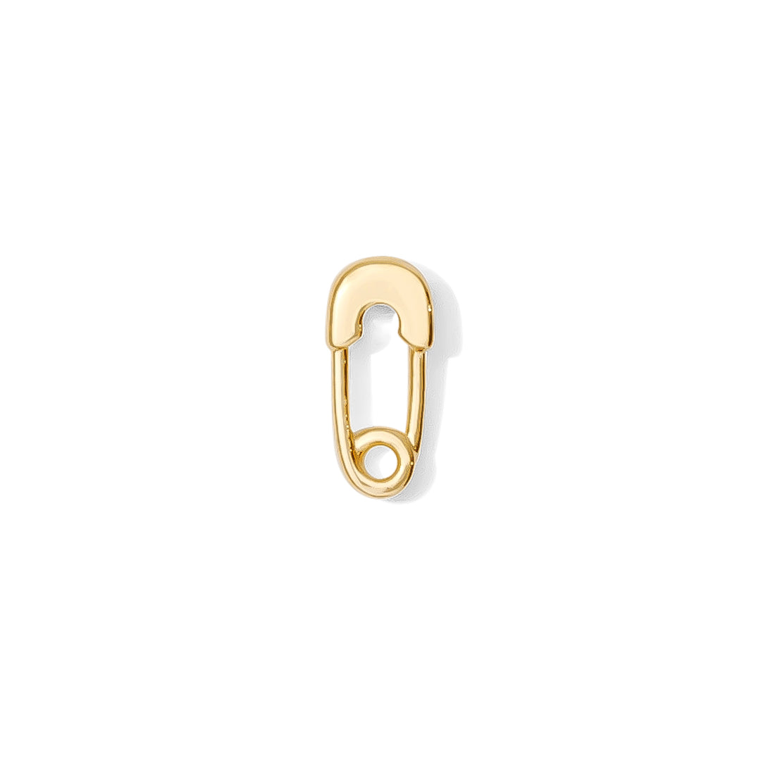 14k gold safety pin styled ear ring