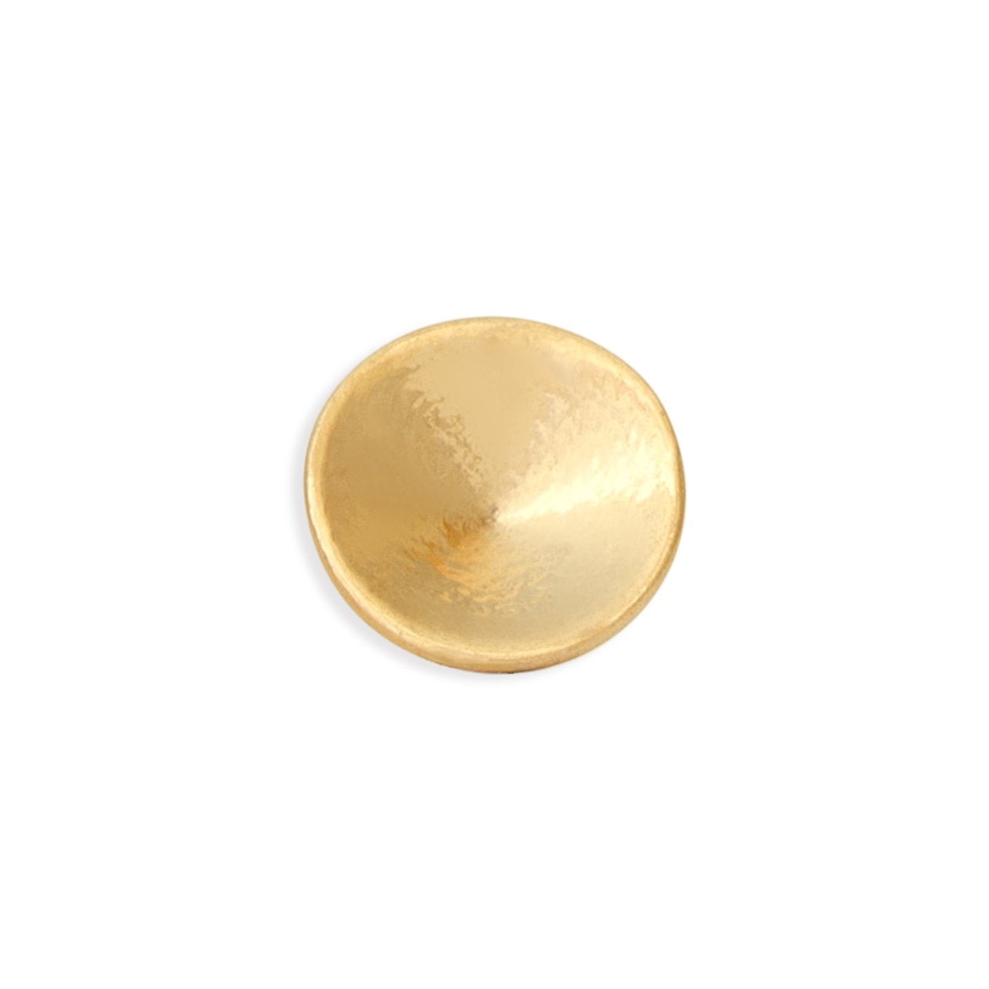 Concave dome-shaped Singing Bowl pin in 14k gold for curated ears