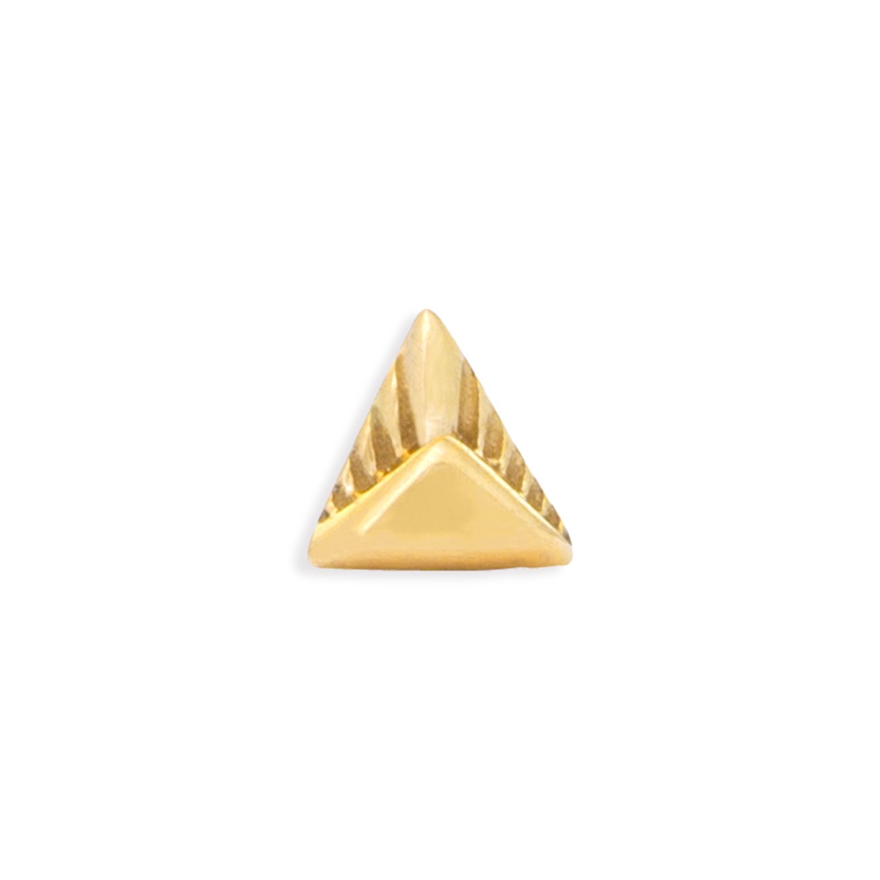 Gold Triangle groove threadless end jewelry for curated ears