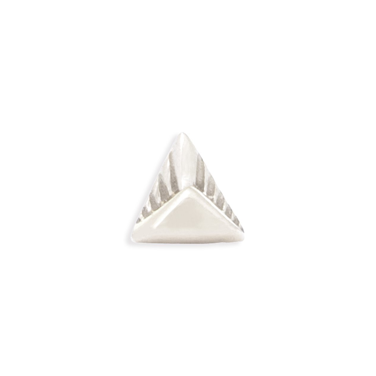 Summit triangle 14k White gold threadless pin

