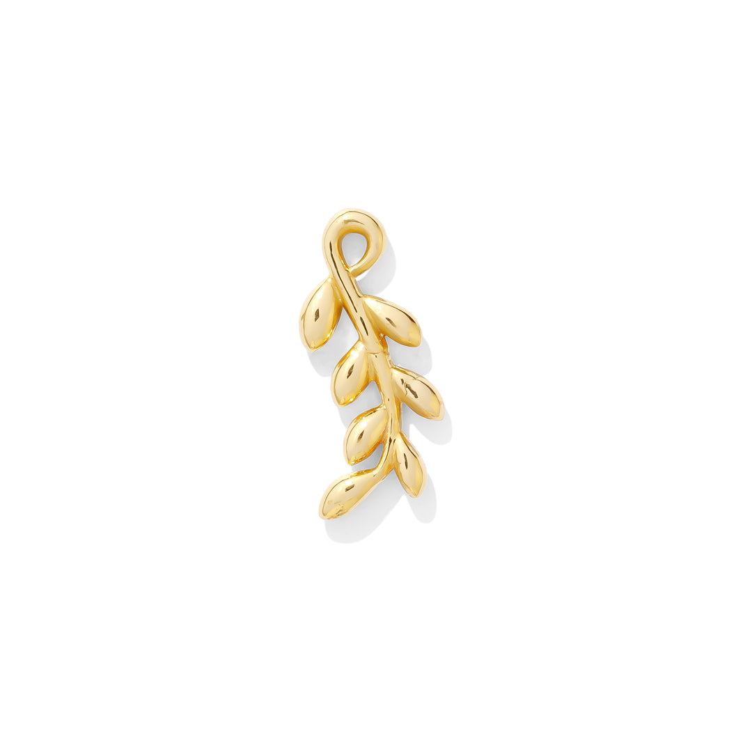 Golden vine-style piercing pin with seven delicate buds, perfect for elegant ear styling