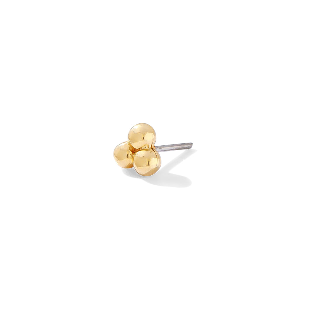 Bold Cuban link piercing pin crafted in solid 14k gold.