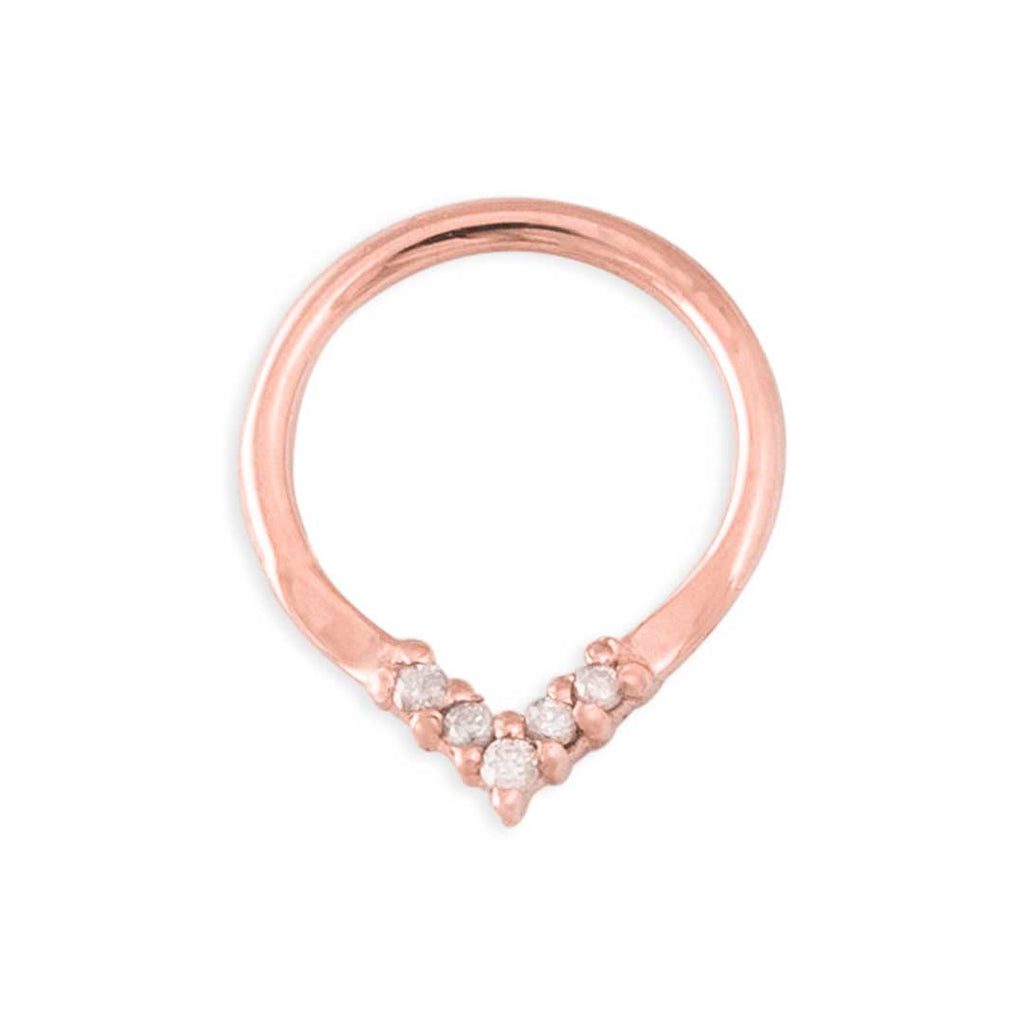 Apex Continuous Ring with Gemstones 5/16" rose gold white diamond